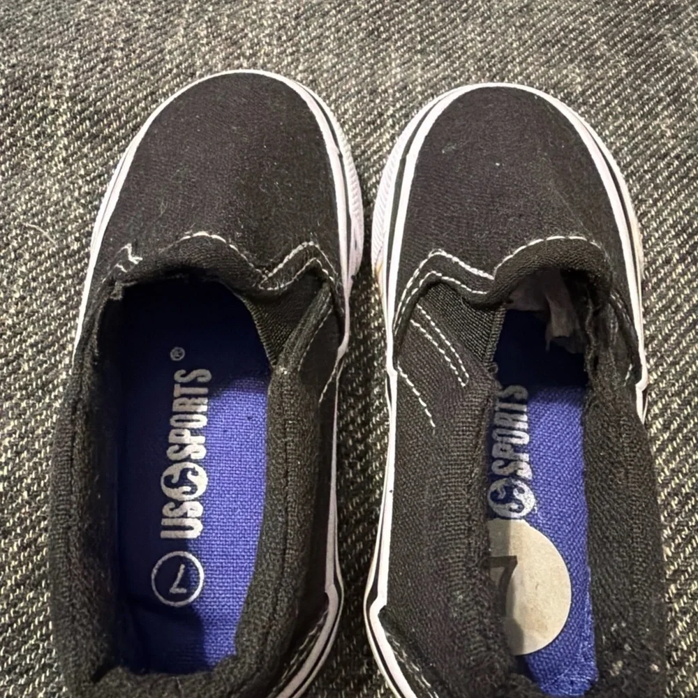US Sports Shark Slip On‎ Canvas Sneakers Shoes Baby Toddler 7